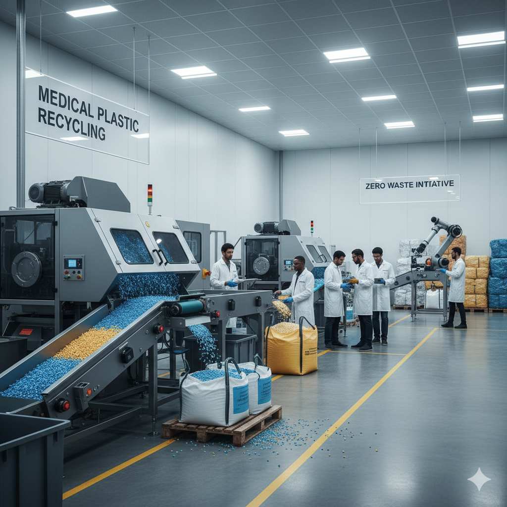 Plastic recycling granules